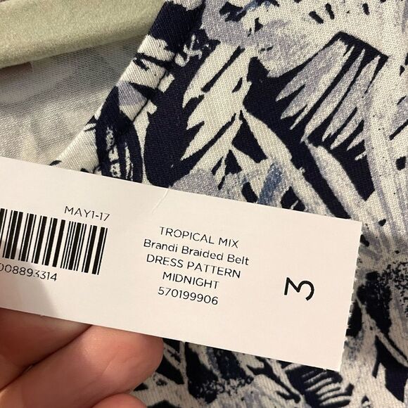 NWT Chico’s Tropical Mix Brandi Maxi Dress Braided Belted Stretch Sz 3 - Picture 9 of 10